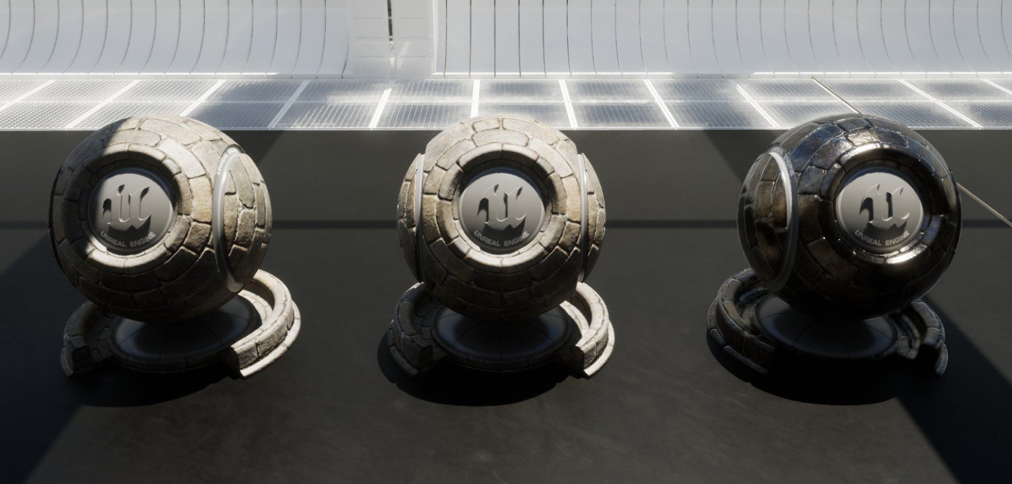 Materials Tutorial Header - Different material examples