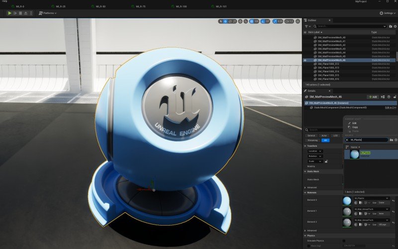 Applying material to object in Details panel
